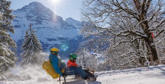 Schlitteln auf der Bussalp